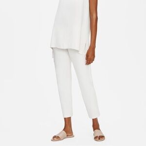 Eileen fisher system washable stretch crepe slim ankle pant XS bone